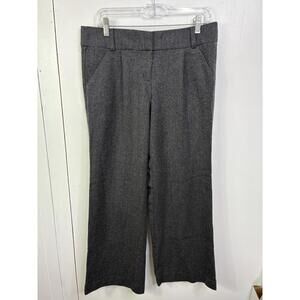Loft Pants Womens Size 6  Wool Wide Leg Career Office Workwear Trousers Gray
